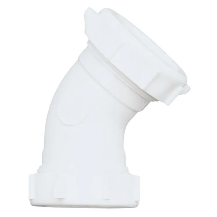 1-1/2" PVC 45-Degree Drain Pipe Elbow With Reducing Washer DWV (Drain Waste and Vent) - Slip Joint
