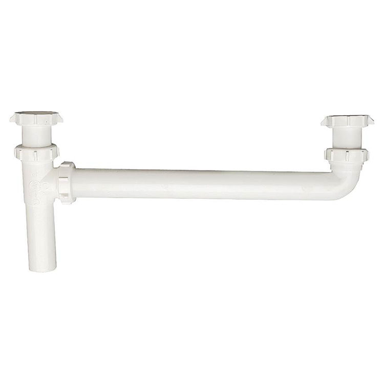 Plumb Pak PP925W End Waste Outlet With Baffle Tee, 1-1/2 in Inlet, Slip Joint/Direct Connect, Plastic, White