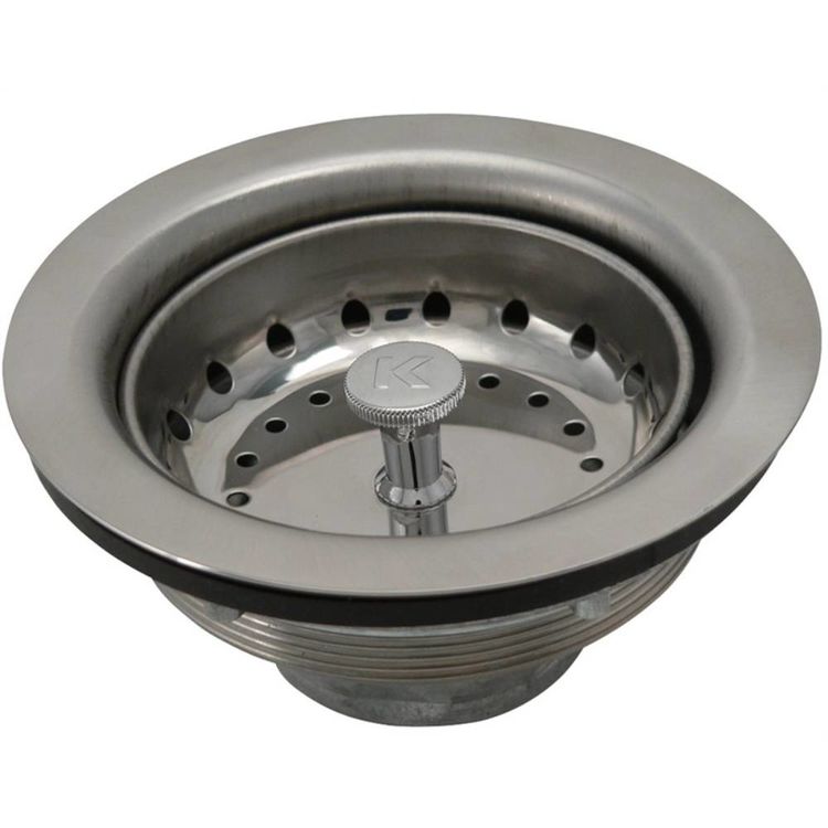 PlumbPak 1431SSTBX Kitchen Basket Strainer With Plastic Fixed Post, Stainless Steel