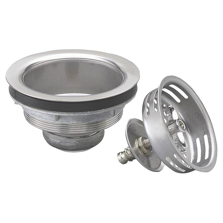 PlumbPak PP5410 Twist and Lock Kitchen Basket Strainer With Metal Drop Post and Stopper