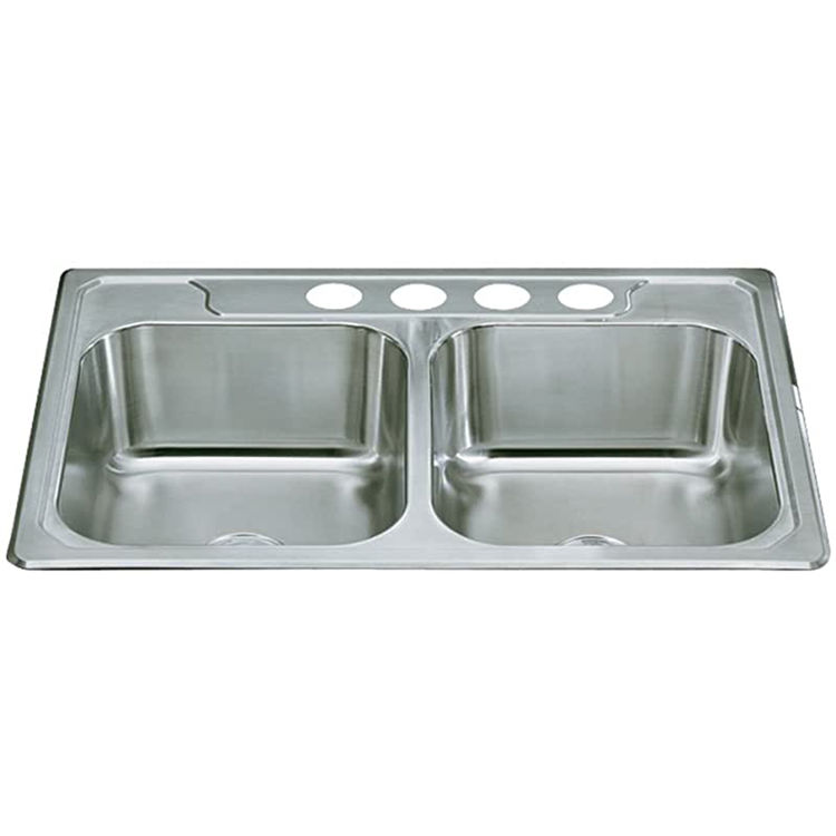 Sterling Middleton 14708-4-NA Self-Rimming Kitchen Sink, 33" H x 22" W x 8" D