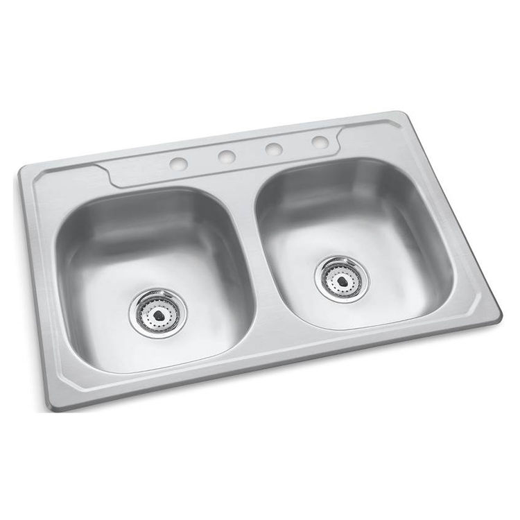 Sterling Middleton Traditional Ledge Back, Self-Rimming Kitchen Sink, 33 in H x 22 in W x 6 in D