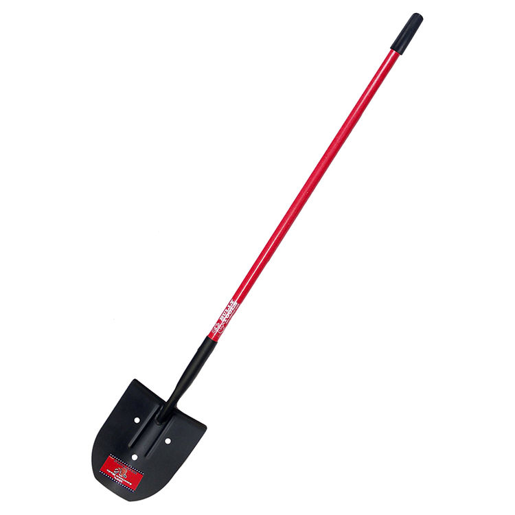 Bully 92704 Rice Shovel, 9 in W x 10 in L, Steel, 48-1/2 in, Long Wood Reinforced Fiberglass Handle
