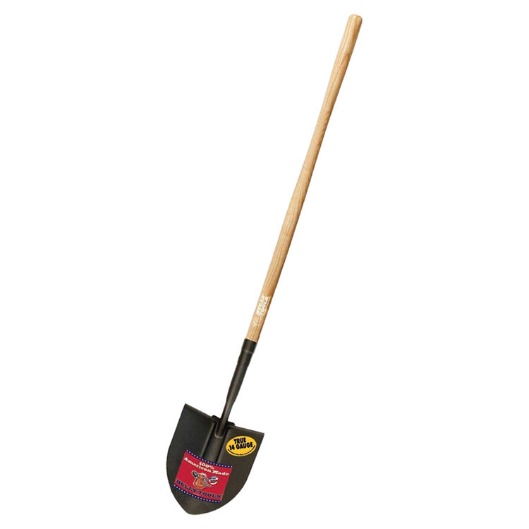 Bully 92718 Irrigation Shovel, 7-1/4 in W x 9-1/2 in L, Steel, 48-1/2 in, Long Wood Reinforced Fiberglass Handle