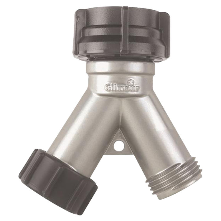 Gilmour 08Y Hose Y-Connector With End Cap, Zinc Die-Cast