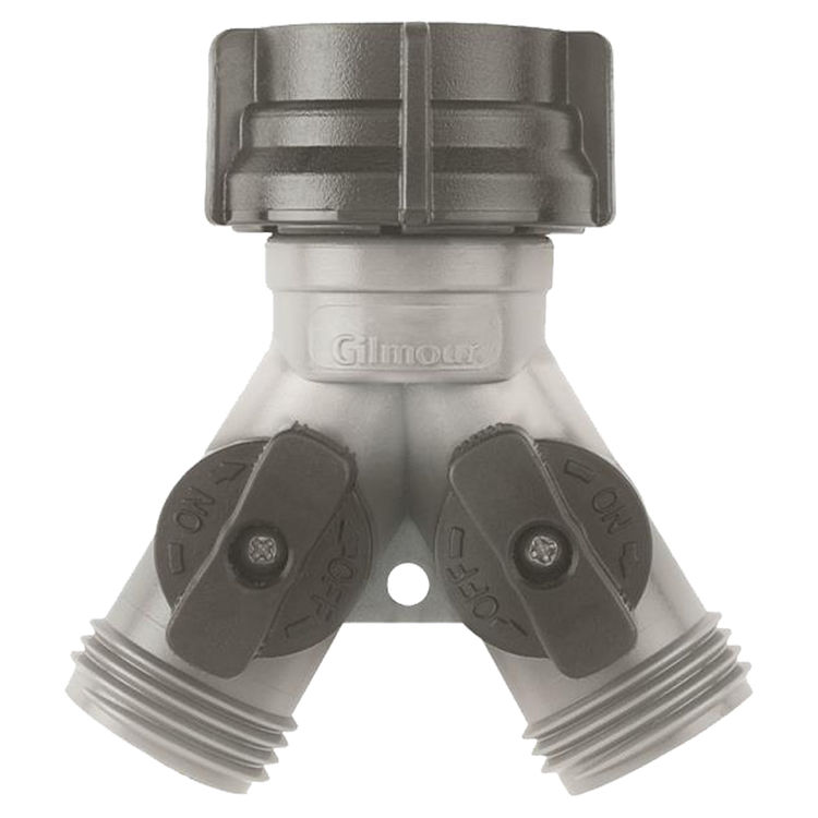 Gilmour 17 Hose Wye With Dual Shut-Off Valve, Polymer/Nylon, Teal/Black