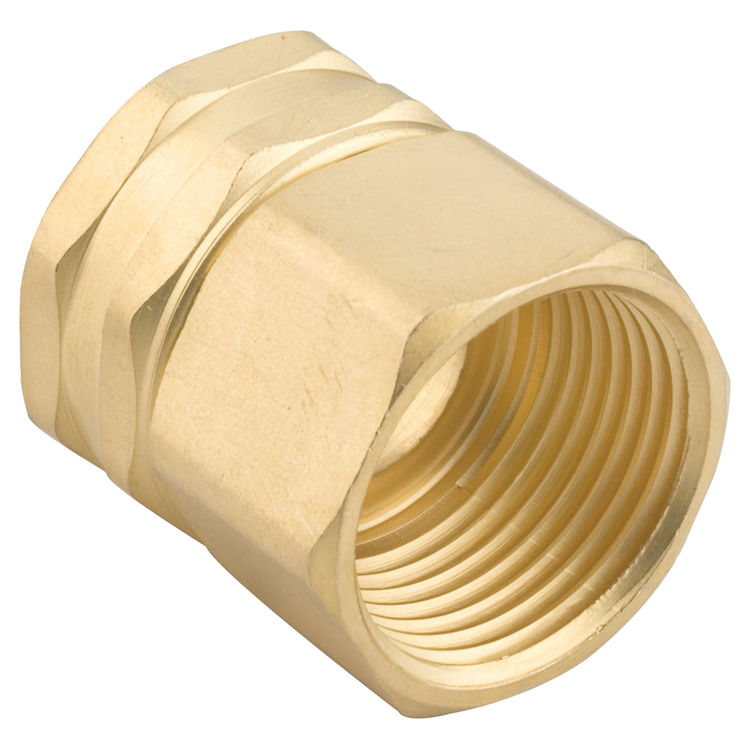 Gilmour 7FPS7FH Double Hose Connector, 3/4 X 3/4 in, FNPT X Female NH, Solid Brass