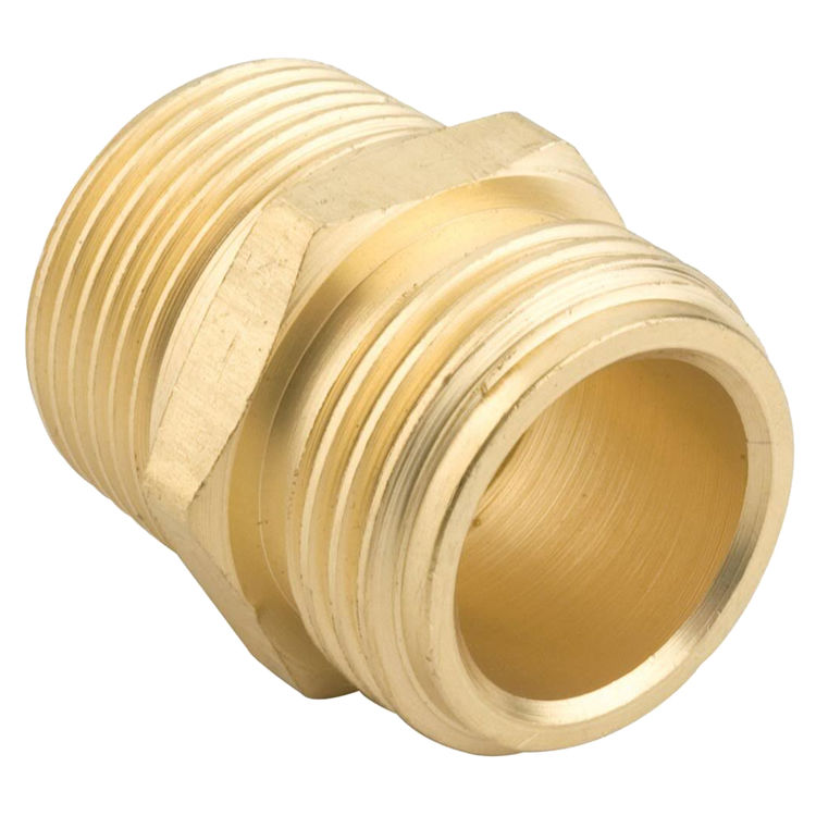 Gilmour 7MH7MP5P Double Hose Connector, 3/4 X 3/4 X 1/2 in, Male NH X MNPT X MNPT, Brass