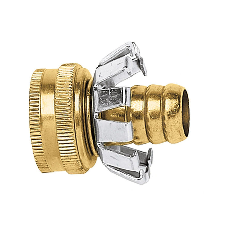 Gilmour C34F Clinch Hose Repair Coupler, 3/4 in, Female, 1/4 X 3/8, Brass