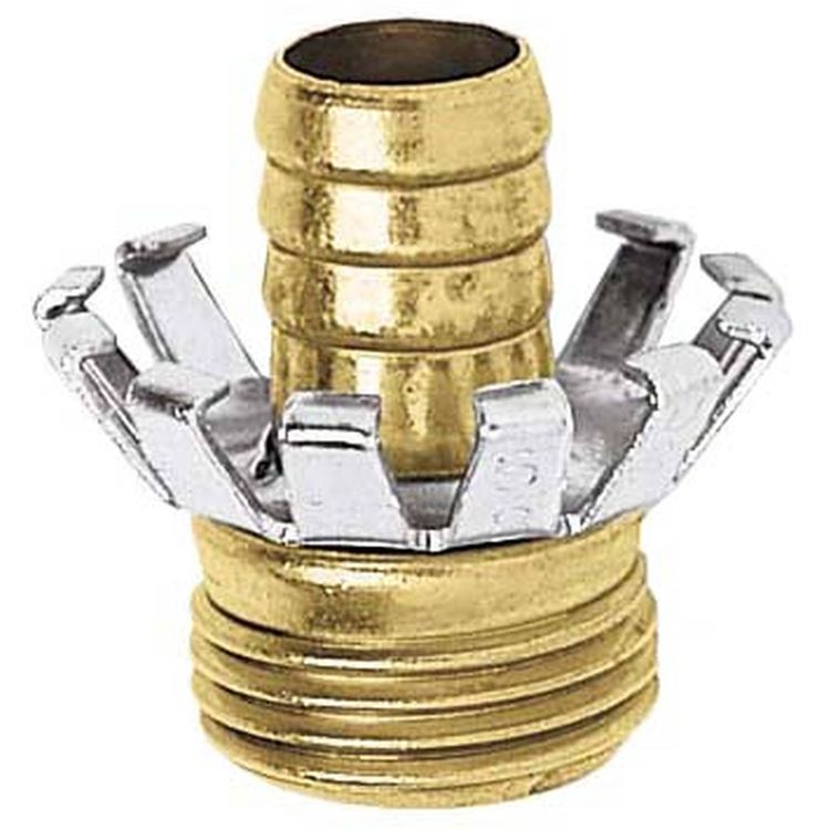 Gilmour C34M Clinch Hose Repair Coupler, 3/4 in, Male, 1/4 X 3/8, Brass