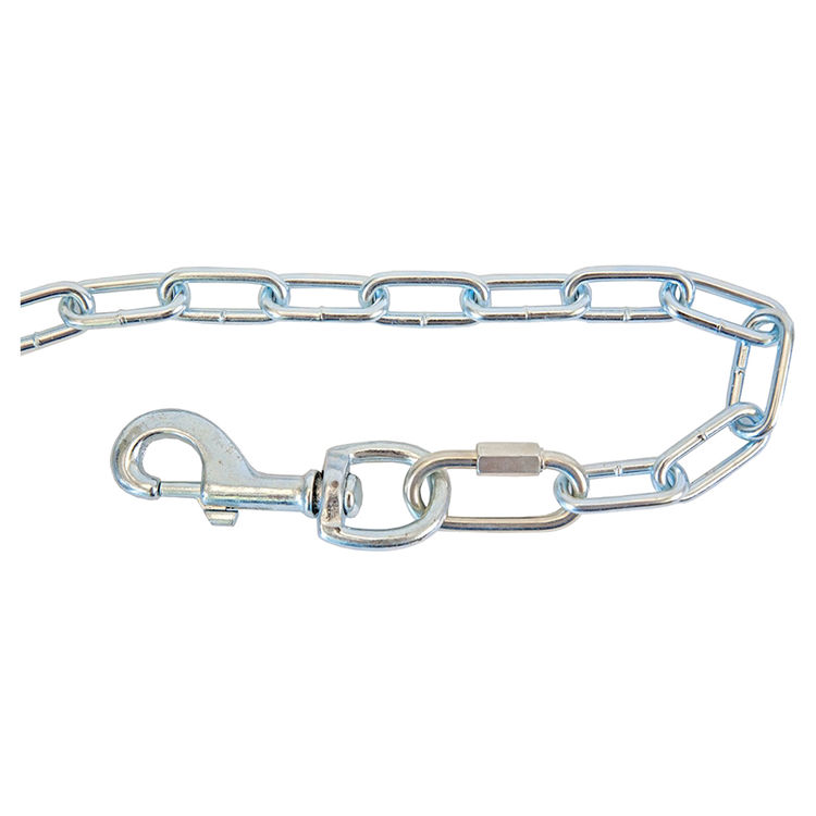 Koch Pet Tie-Out Chain for Large Size Dogs, Double Loop, Swivel Snap End, 15ft Belt - A20321