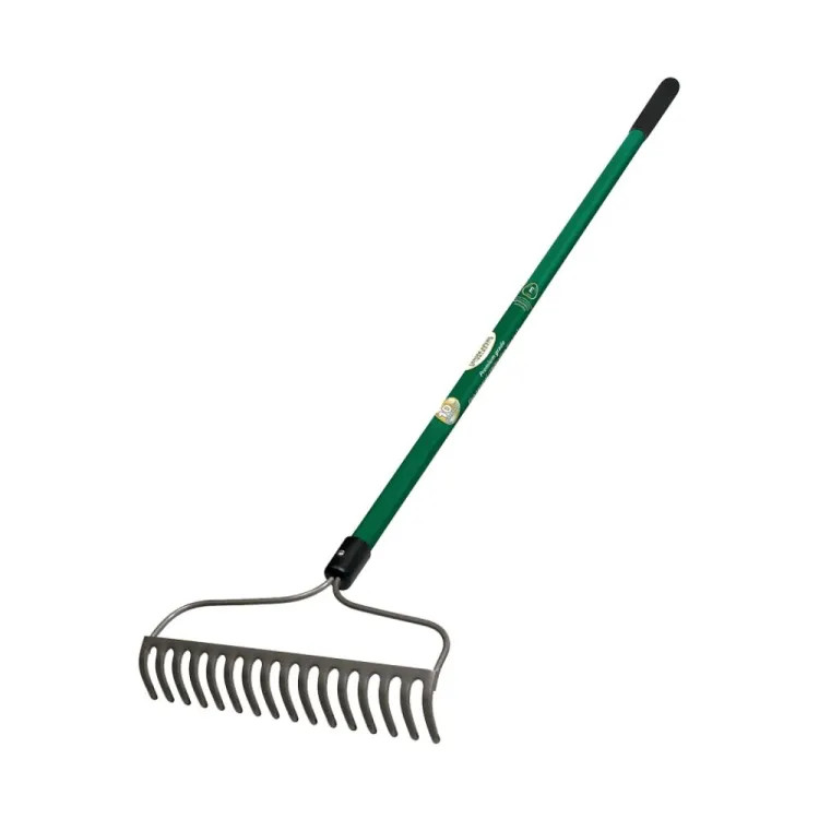 Landscapers Select Bow Rake with 16" Head and 60" Fiberglass Handle, 16 Steel Tine - 33262