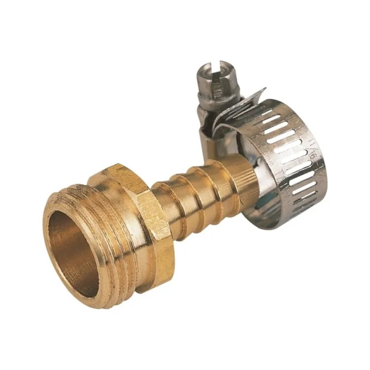 Landscapers Select 1/2" Brass Hose Repair with Stainless Steel Hose Clamp, Male - GB934M3L