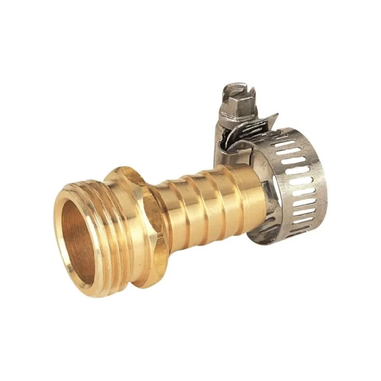 Landscapers Select 5/8" Brass Hose Repair with Stainless Steel Hose Clamp, Male - GB958M3L