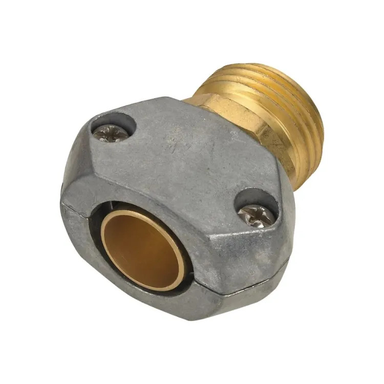 Landscapers Select 5/8" to 3/4" Male Hose Repair Coupling, Heavy-Duty Zinc/Brass - GC534