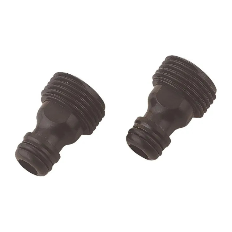 Landscapers Select 2-Piece Plastic Tap Adaptor - Male for Quick Connector, Plastic, Black - GC545-2