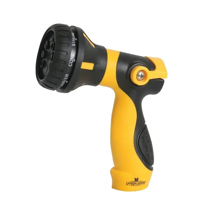 Landscapers Select Thumb Control 8-Pattern Nozzle for Garden Hose, Female, Plastic, Yellow - RR-15182