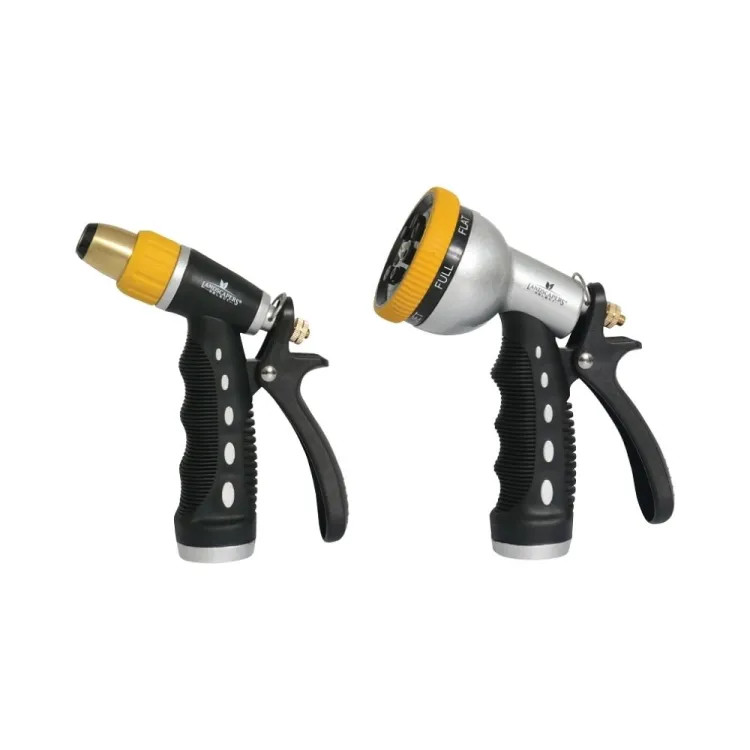 Landscapers Select 2-Piece Nozzle Set for Garden Hose, Rare Push, Female, Metal, Black - YM7004-2