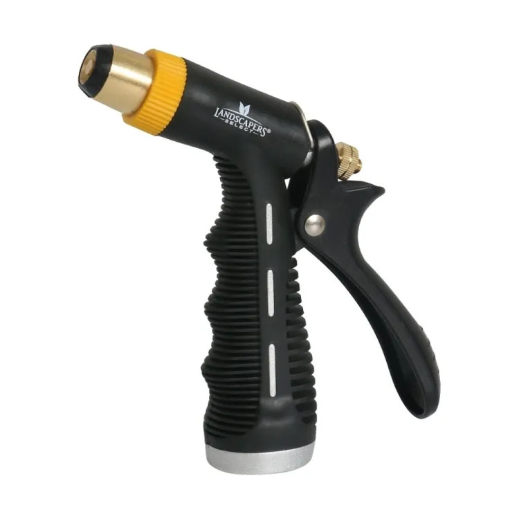 Landscapers Select Metal Adjustable Spray Nozzle for Garden Hose, Rare-Push Handle, Female, Black - YM72393L