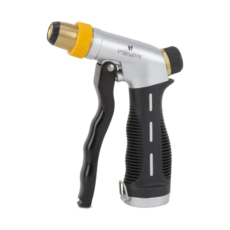 Landscapers Select Metal Adjustable Spray Nozzle for Garden Hose, Front-Pull Handle, Female, Black - YM751383L