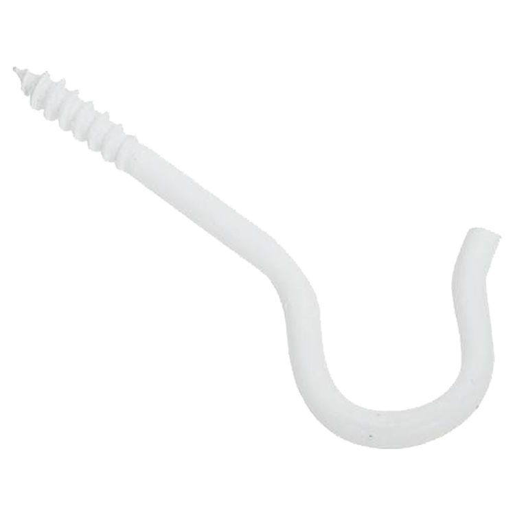 National Hardware V2666 Ceiling Hook, 2-1/2 in L, 0.16 in Wire, White