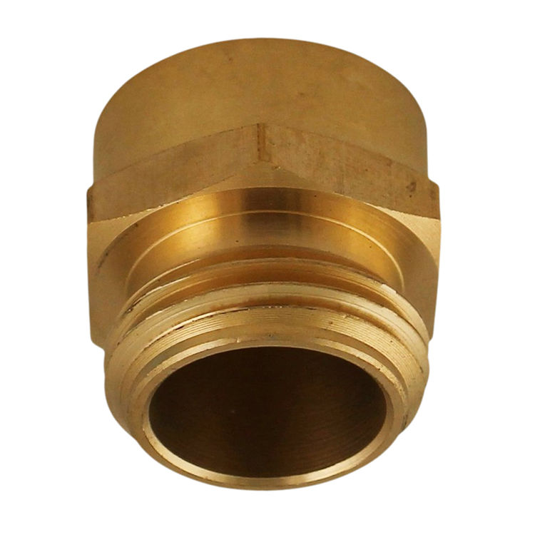 Plumb Pak PP850 Garden Hose Adapter, 3/4 X 3/4 X 1/2 in, FHT X MPT X FHT, Brass