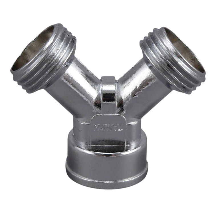 Plumb Pak PP850-1 Hose Y Connector, Cast Metal, Chrome Plated