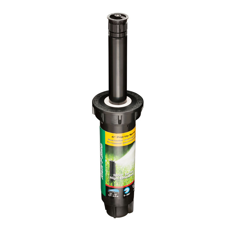 Rainbird 1804HEVN15 Pop-Down Spray Head Sprinkler, 0.1 gpm, 1/2 in FNPT, 4 in Pop-Up