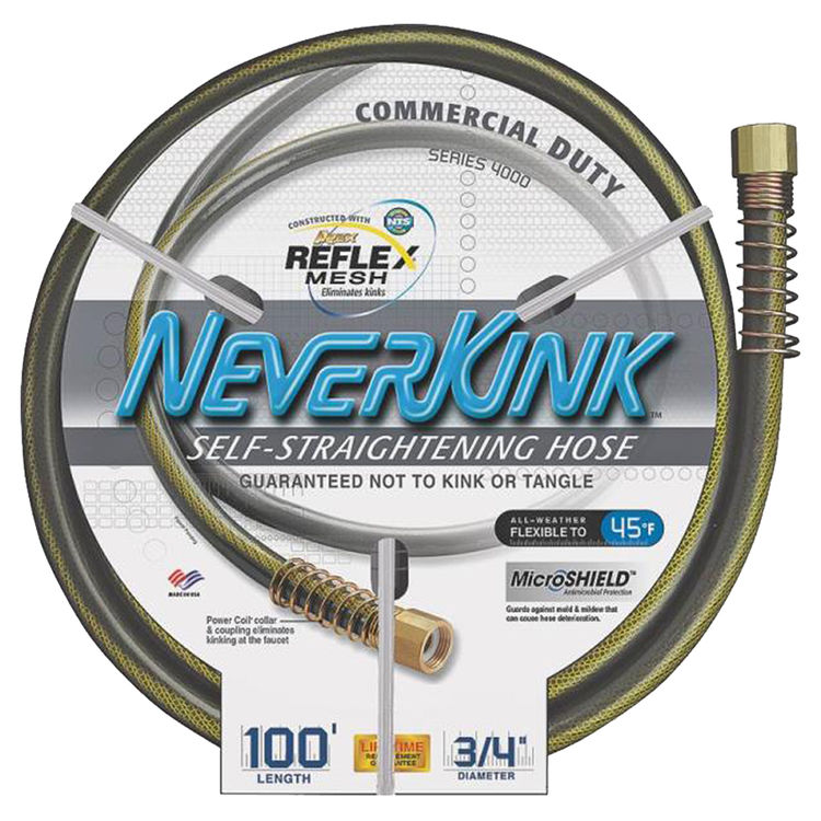 Teknor Apex 9844-100 Never Kink Garden Hoses, Commercial Duty, 3/4 x 100 Foot
