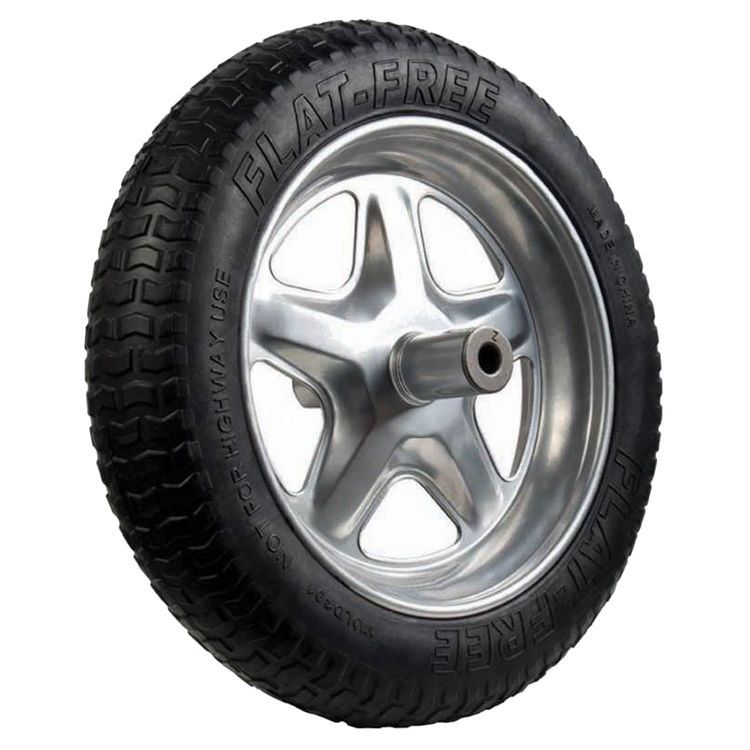 Ames SFFTCC Flat Free Replacement Spoked Wheelbarrow Tire, 16 in, Rubber Clad