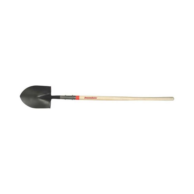 Razor Back 45519 Digging Shovel With Rolled Step, 9-1/2 in W X 12 in L, Tempered Steel, 48 in