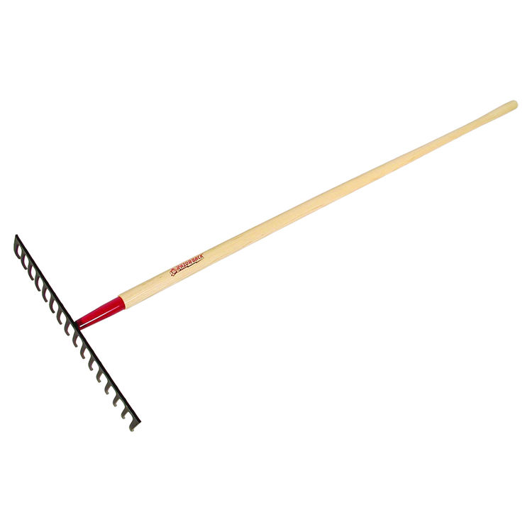 Razor Back 63111 Level Head Rake, 17 in W x 3-1/4 in L Head, 16 Tine, 66 in Handle
