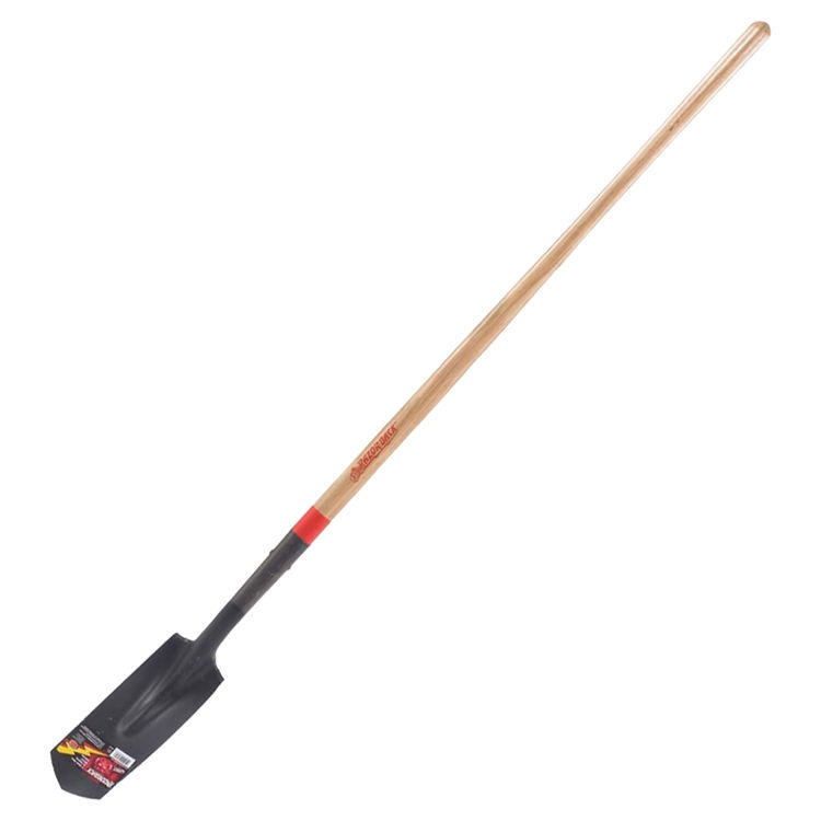 Razor-Back 47171 Trenching Shovel With Rolled Step, 4 in W x 11-1/2 in L, Tempered Steel, 48 in Wood