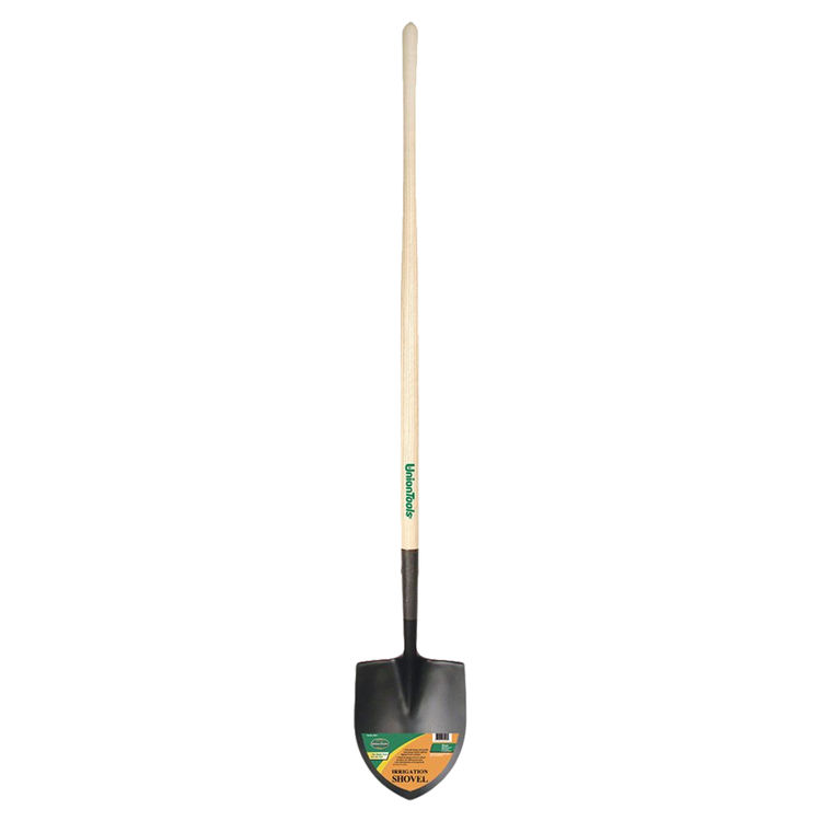 Union Tools 40107 Irrigation Shovel, 9-1/4 in W X 11-1/2 in L, Tempered Steel, 48 in