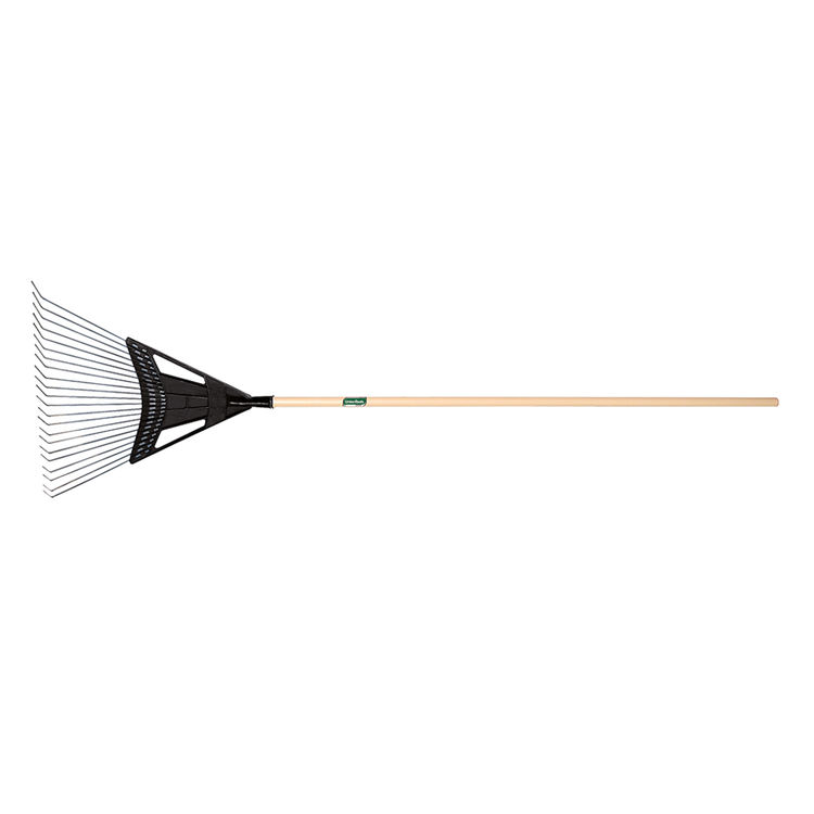Union Tools 64025 Angled Tine Leaf Rake, 20 in W x 2-1/8 in L Head, 22 Tine, 48 in Handle