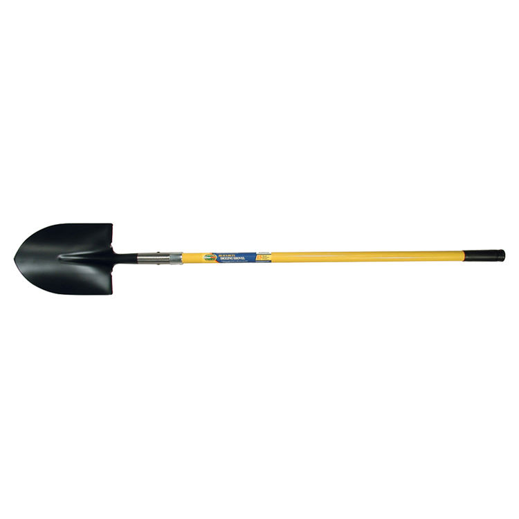 Unionpro 45160 Digging Shovel With Crimp Collar, 9-1/4 in W x 11-1/2 in L, Tempered Steel, 48 in Fiberglass