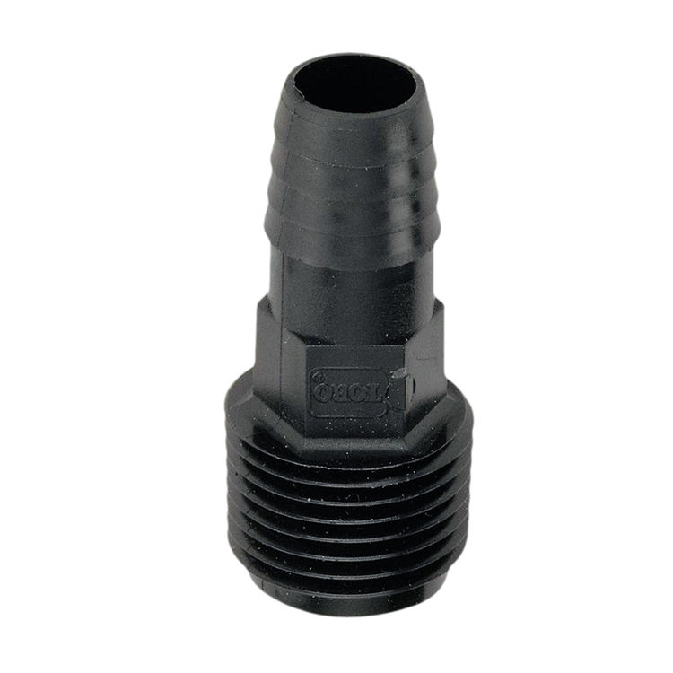 Toro Funny Pipe Adapter, 3/8" Barb x 1/2" MNPT, Plastic - 53388 