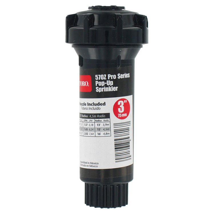 Toro 570Z Pro 53817 Pop-Up Zero Flush Fixed Spray Sprinkler, 3.6 gpm, 1/2 in FNPT, 3 in Pop Up