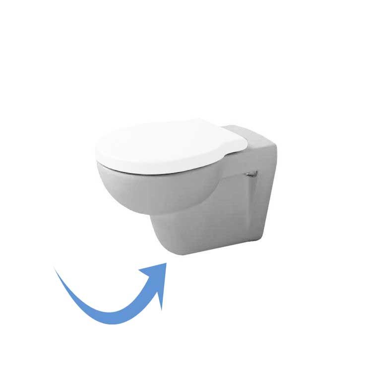 Duravit 0175090092 Foster Dual Flush One-Piece Wall Mounted Round Toilet Bowl in White Finish