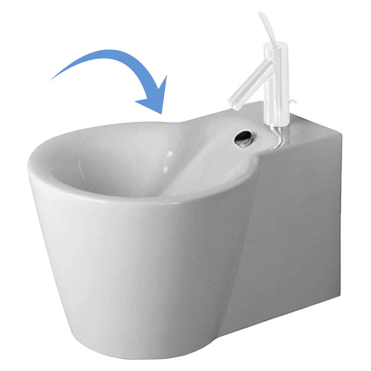 Duravit 0274150000 Starck 1 Single Hole Wall Mount Bidet in White Finish 