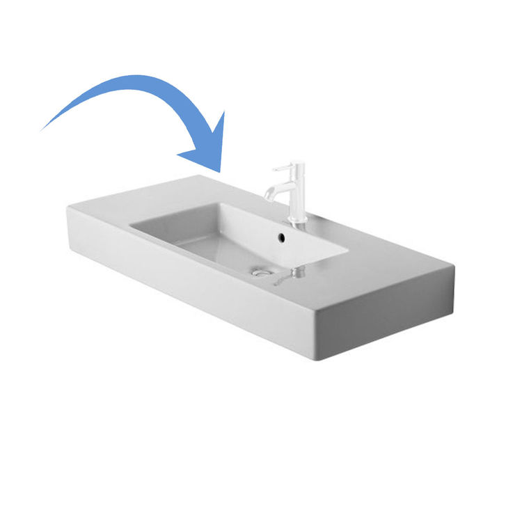 Duravit 0329100087 Vero 41 3/8" Wall Mount Bathroom Sink with Overflow and Tap Platform 