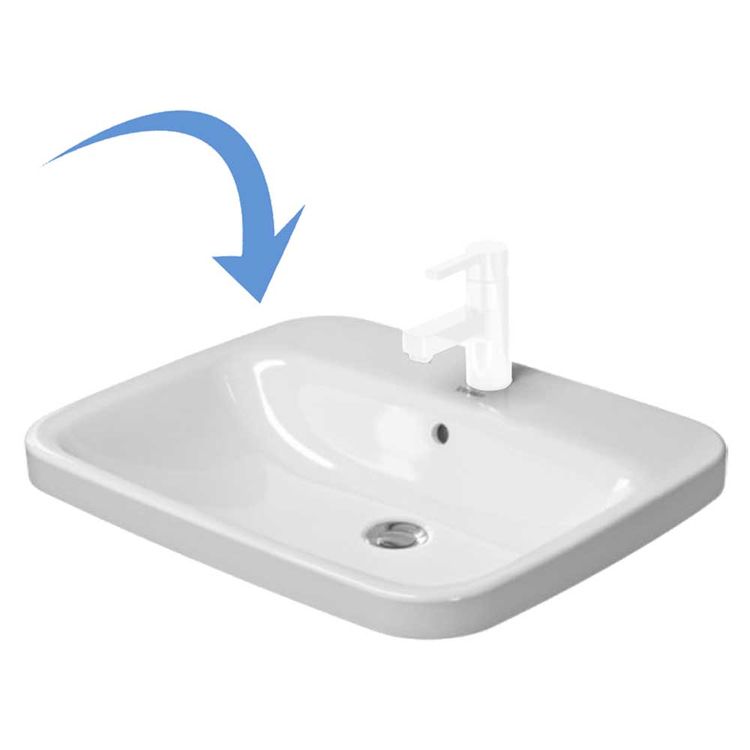 Duravit DuraStyle Vanity Bathroom Sink, With Overflow and Tap Platform,  24-1/4in, Drop In - 0374620000