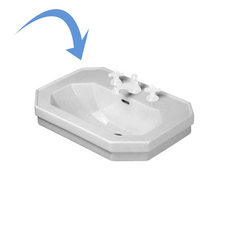 Duravit 0438600087 1930 Series 23 5/8" Wall Mount Bathroom Sink with Overflow and Tap Platform 
