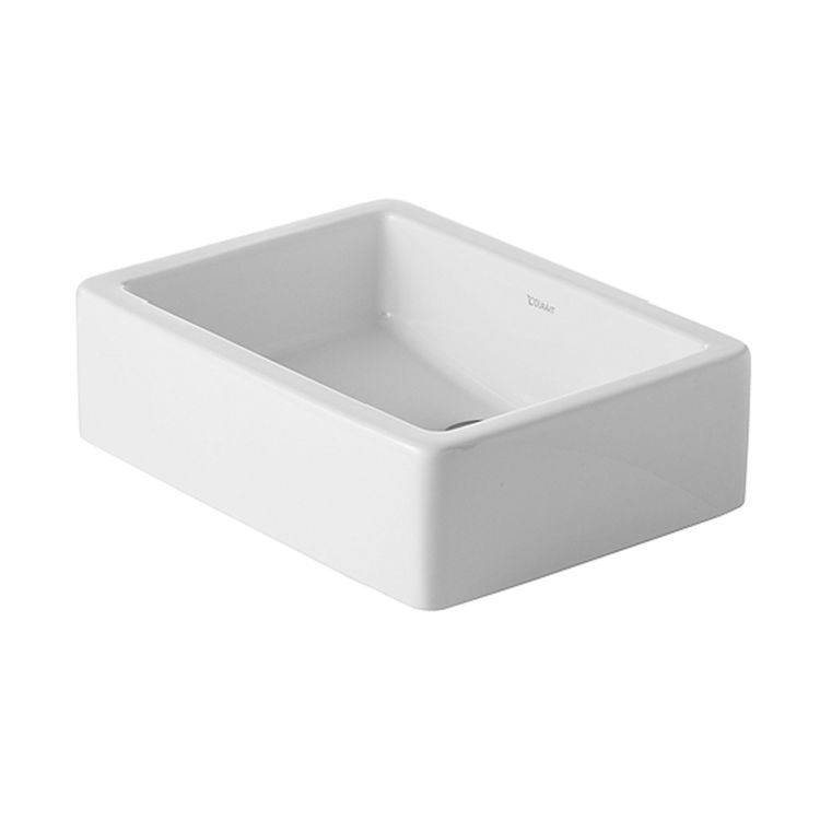 Duravit 0455500000 Vero 19 3/4" Vessel Bathroom Sink without Overflow and Tap Platform - White