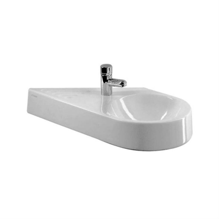 Duravit 0765650000 Architec 25 3/8" Wall Mount Bathroom Sink on Right without Overflow and with Tap Platform 