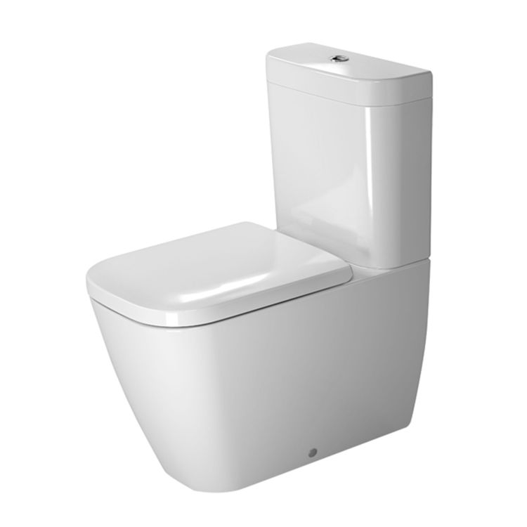 Duravit 2134090092 Happy D.2 Floor-Mounted Close Coupled Elongated Toilet - White