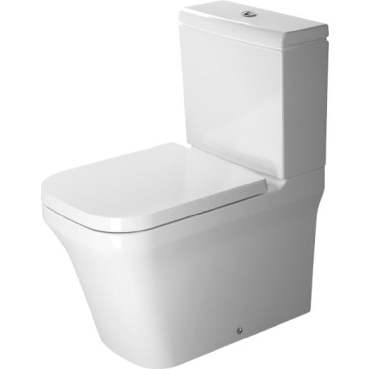 Duravit 2167090092 P3 Comforts Dual Flush Two-Piece Floor Mounted Rimless Elongated Toilet - White