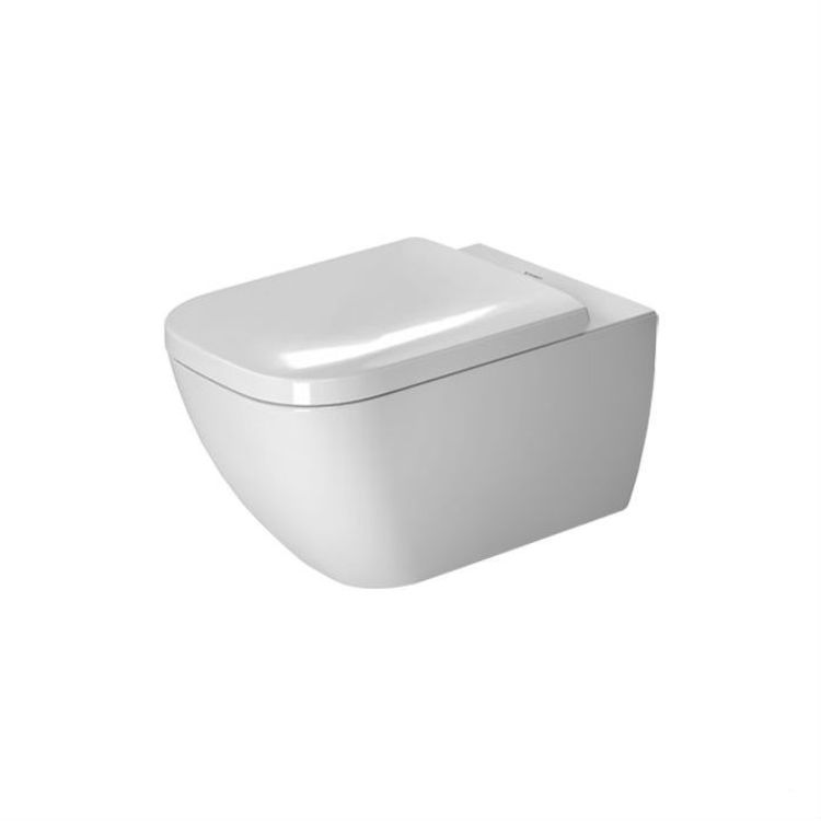 Duravit 2222090092 Happy D.2 Dual Flush One-Piece Wall Mounted Washdown Rimless Elongated Toilet - White
