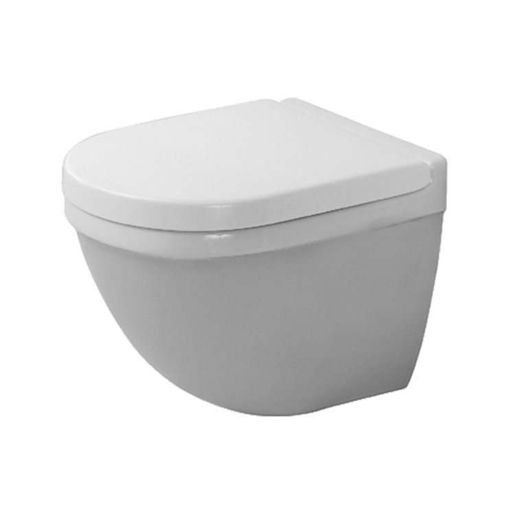 Duravit 2227090092 Starck 3 Dual Flush One-Piece Wall Mounted Compact Elongated Toilet - White