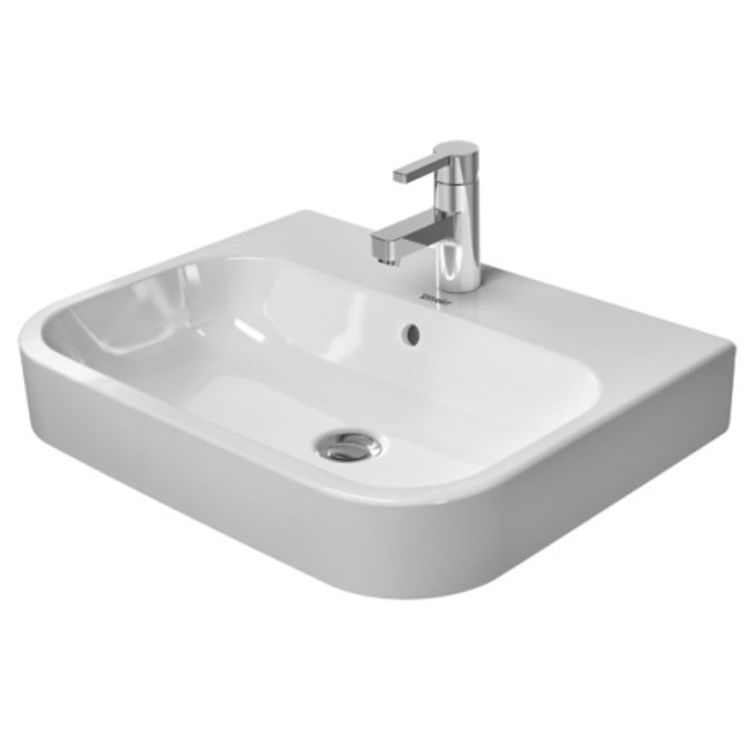 Duravit 2315600000 Happy D.2 23 5/8" Vessel Bathroom Sink with Overflow and Tap Platform 
